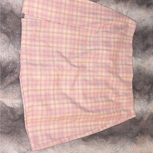 Art Class Pink and White Asymmetrical A-Line Mini Skirt